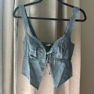 American Eagle tie front corset tank